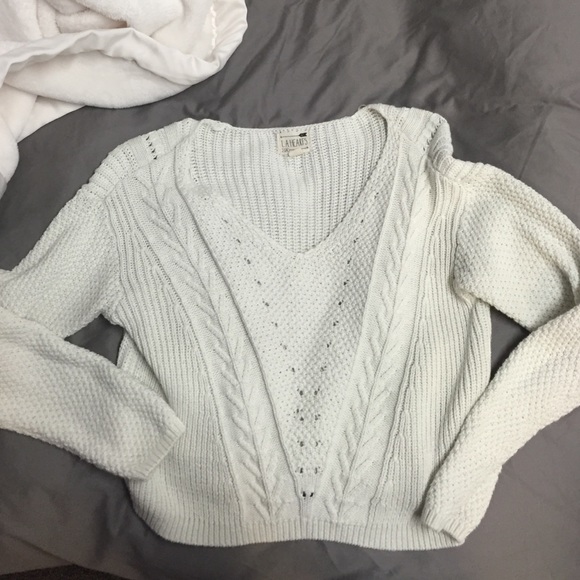La hearts sweater size medium cream colored