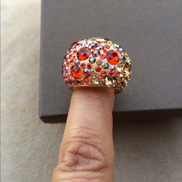 Swarovski crystals dome ring