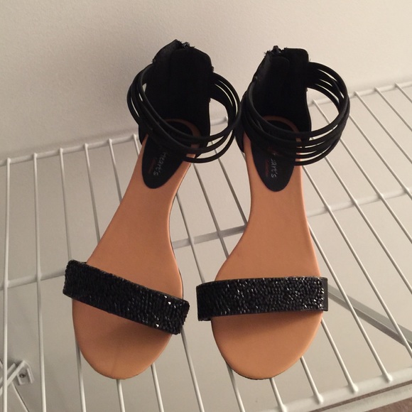 Black ankle strap sandals