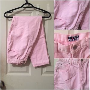 Pastel Pink High-Waisted Pants