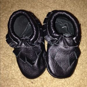 Infant black moccasins