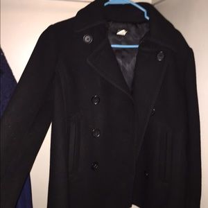 J Crew Black Peacoat