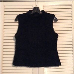 Anxiety Cafe black sleeveless soft fuzzy top