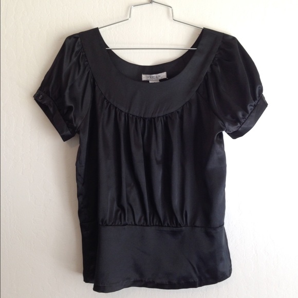 Satin Short Sleeve Blouse by Vertigo Paris