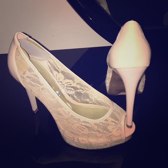 Beige high heels