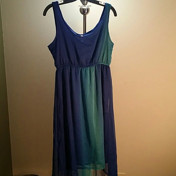Blue and green dress