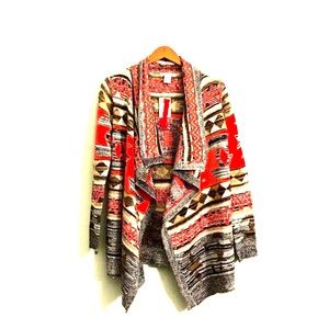 New oversized southwestern print cardigan w/tags.