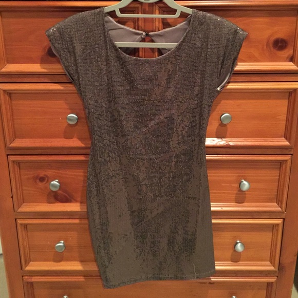 Taupe sequenced dress