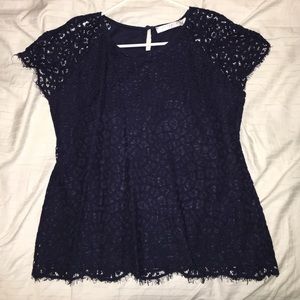 Navy blue lace top
