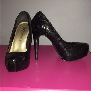 Black high heel shoes