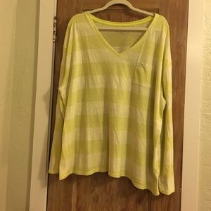 Lane Bryant yellow striped top 26/28