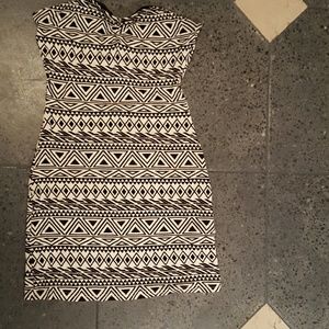 Black and white tribal tube top
