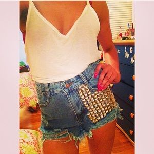 Vintage handmade studded shorts