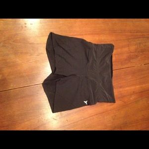Black fold over running shorts