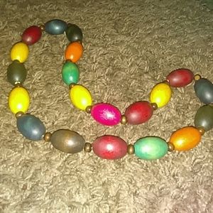 Wooden bead necklace