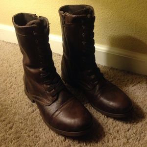 Chocolate combat boot