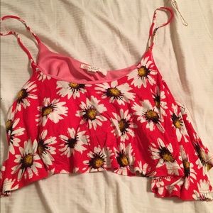 Red Daisy Crop Top