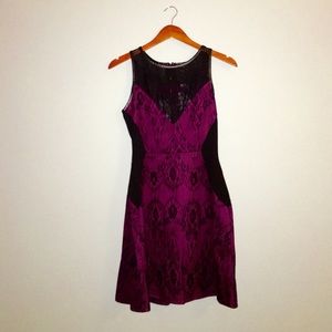 New Fit n flare burgundy lace dress