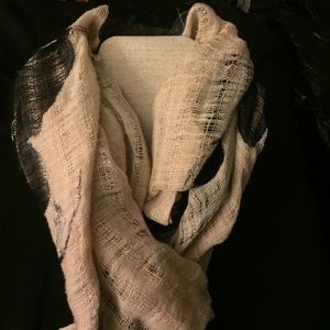 Tan/ Black floral scarf