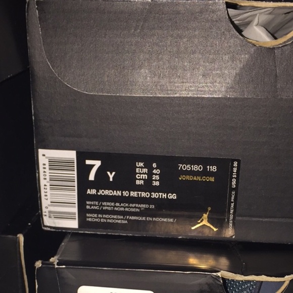 Air Jordan retro 10 verde size 7Y - Picture 4 of 4