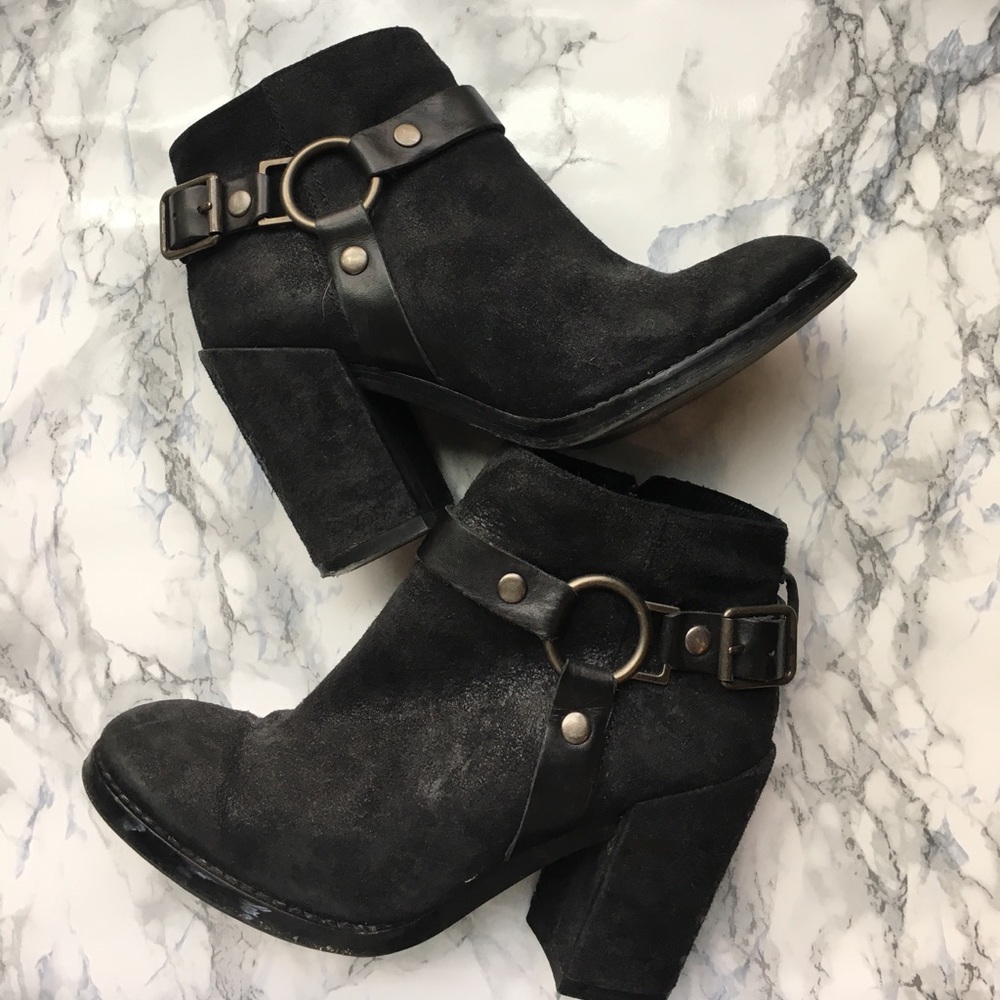 Ash Falcon Black Suede Ankle Boot
