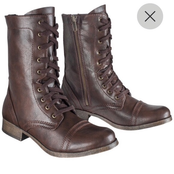 Brown combat boots - Picture 1 of 4
