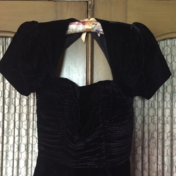 Black 40's French Cocktail Dress - Picture 2 of 4