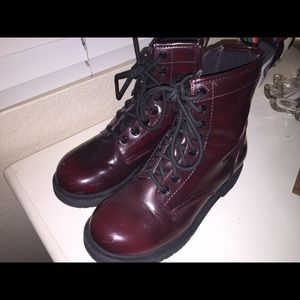 burgundy boots
