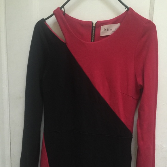 Philosophy black and red bodycon dress