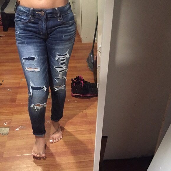covered up ripped jeans