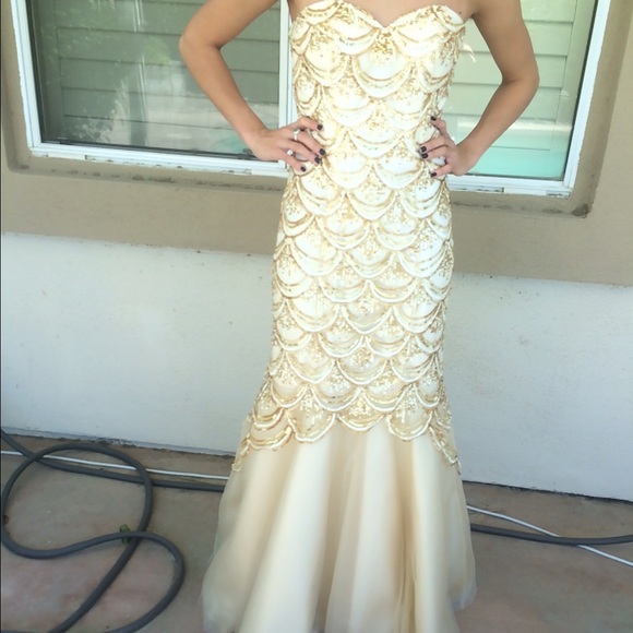 Gold prom dress