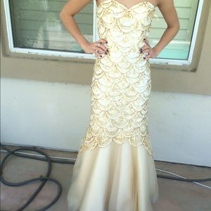 Gold prom dress