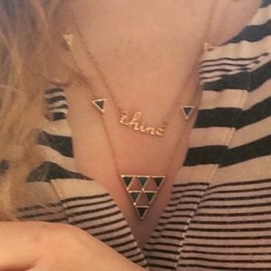 HOUSE OF HARLOW TRIANGLE TRELLIS LAPIS NECKLACE