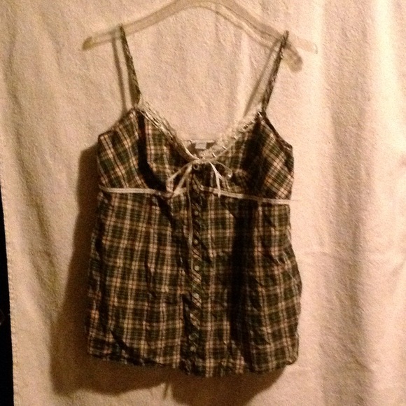 Plaid maternity tank top