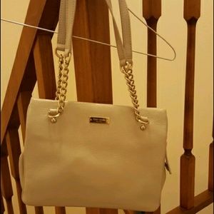 Cream and Gold Patent Kate Spade bag