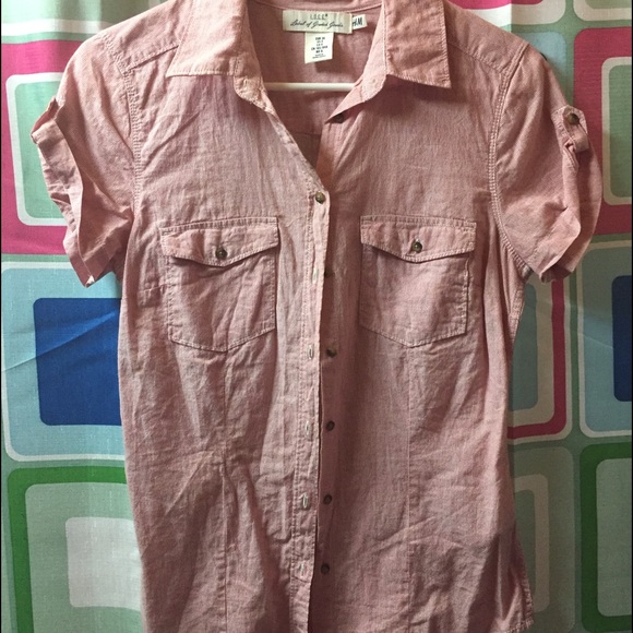 H&M L.O.G.G. Button Up Stripe Collar Shirt NWOT
