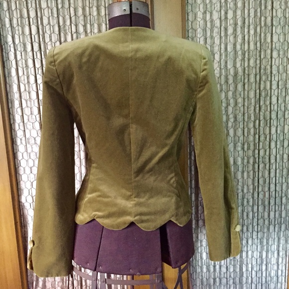 Green Velvet Floral Jacket - Picture 3 of 4