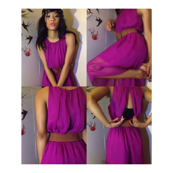 High Neckline DeepFuchsia Forever21 high-low Dress - Picture 2 of 2