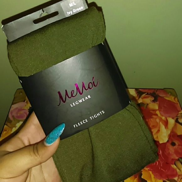 Ivy green fleece tights M/L