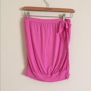 hot Pink strapless flower top - size small/med