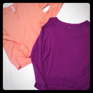 2 lightweight sweatshirts