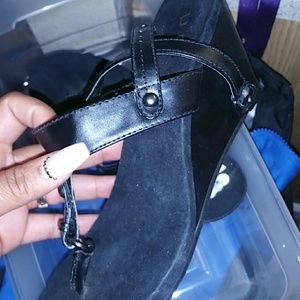 Black wedge sandal