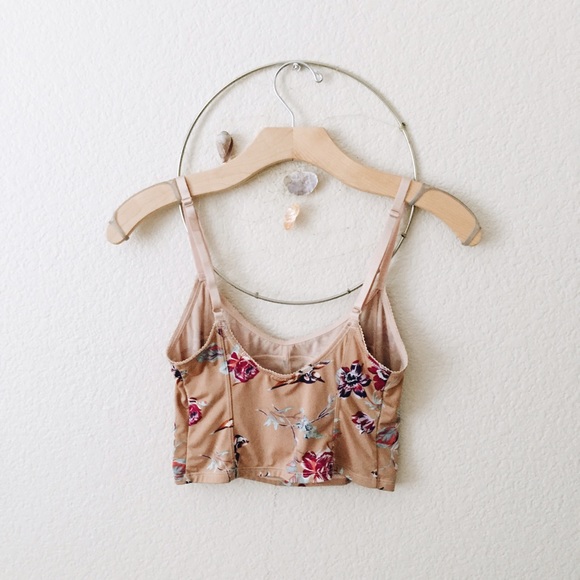 SOLD!! Free people floral and nude bralette top - Picture 2 of 3