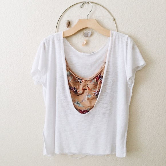 SOLD!! Free people floral and nude bralette top - Picture 3 of 3