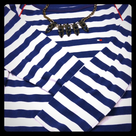 Blue white striped shirt