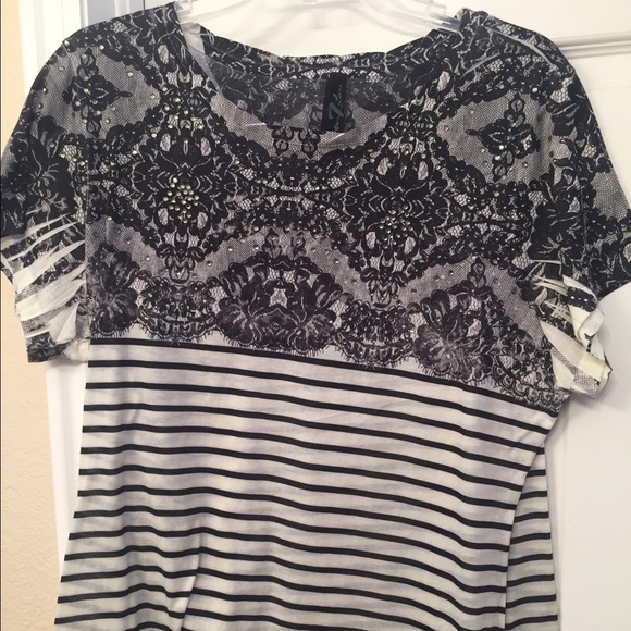 Seven7 Short Sleeved Tee with Embellishments