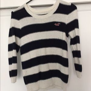Hollister Navy Blue/ White Striped Sweater
