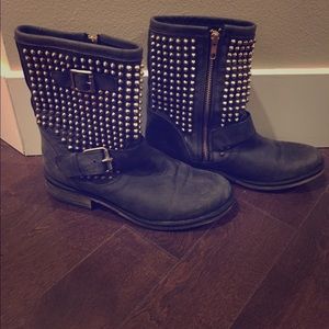 Steve Madden studded moto boots