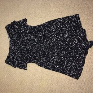 black with white speckles romper