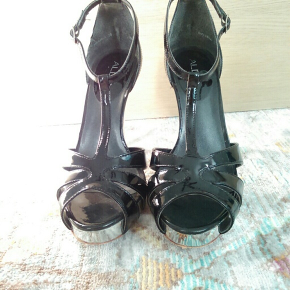 Black Patent Leather w Mirrored Heels & Platforms - Picture 4 of 4